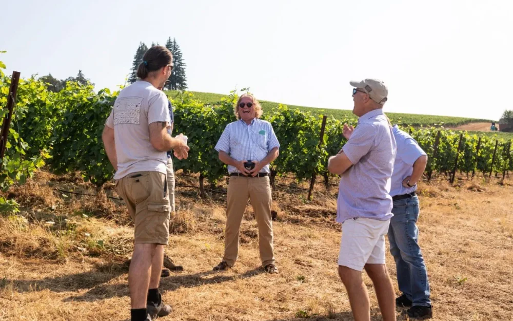 Appassionata Estate Winemaker Ernst Loosen and crew in the Vineyard